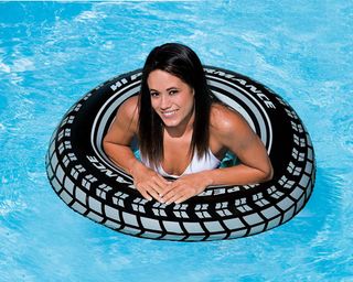 Intex Inflatable 36" Giant Tire Tubes for Swimming Pool (4 Pack)