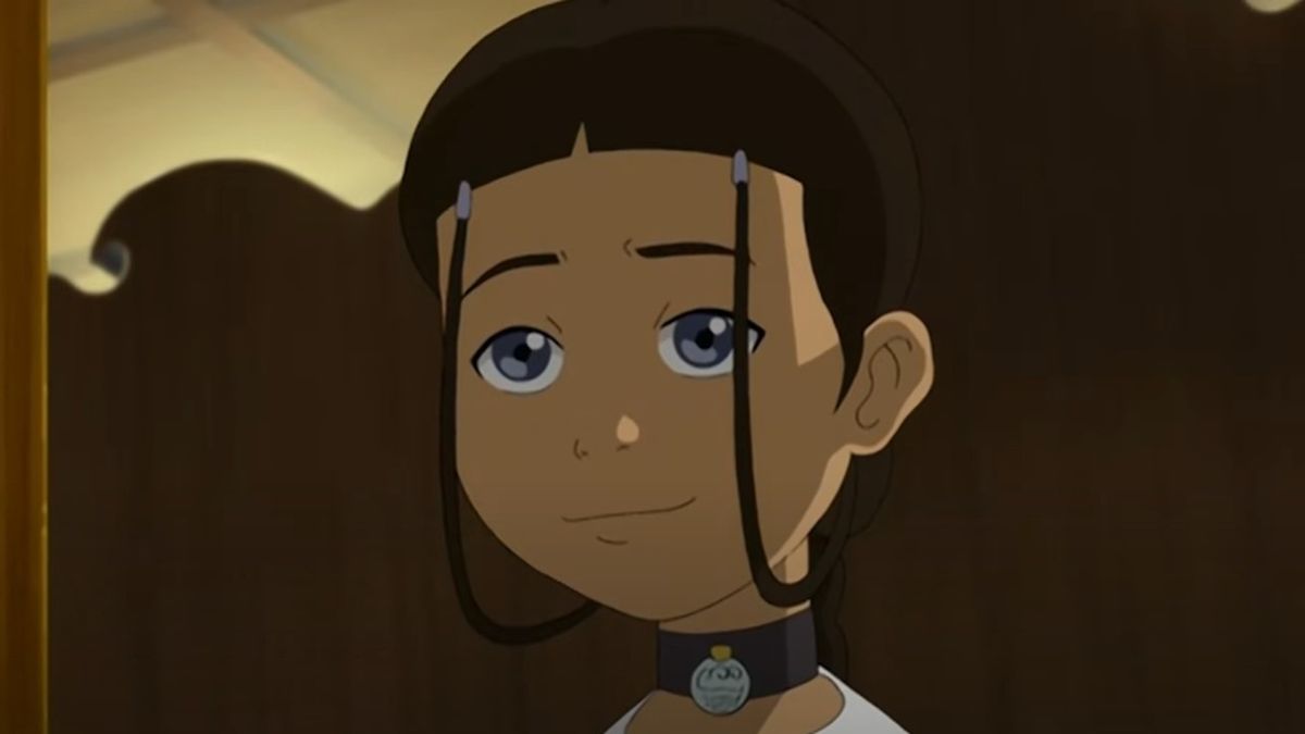 Katara looking sweetly at someone in Avatar: The Last Airbender.