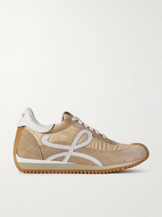 + Paula's Ibiza Flow Logo-Appliquéd Shell, Suede and Leather Sneakers