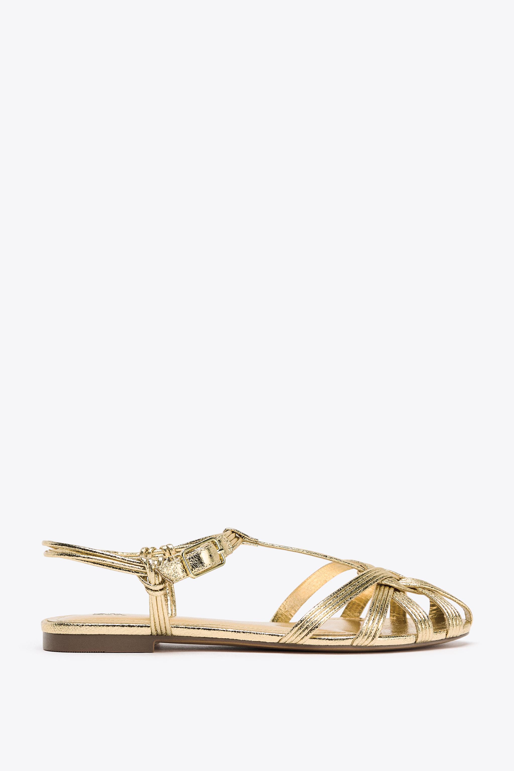 Metallic Strap Fisherman Sandals