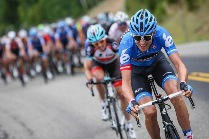 Ryder Hesjedal (Garmin-Sharp) launches an attack near the top of the last KOM