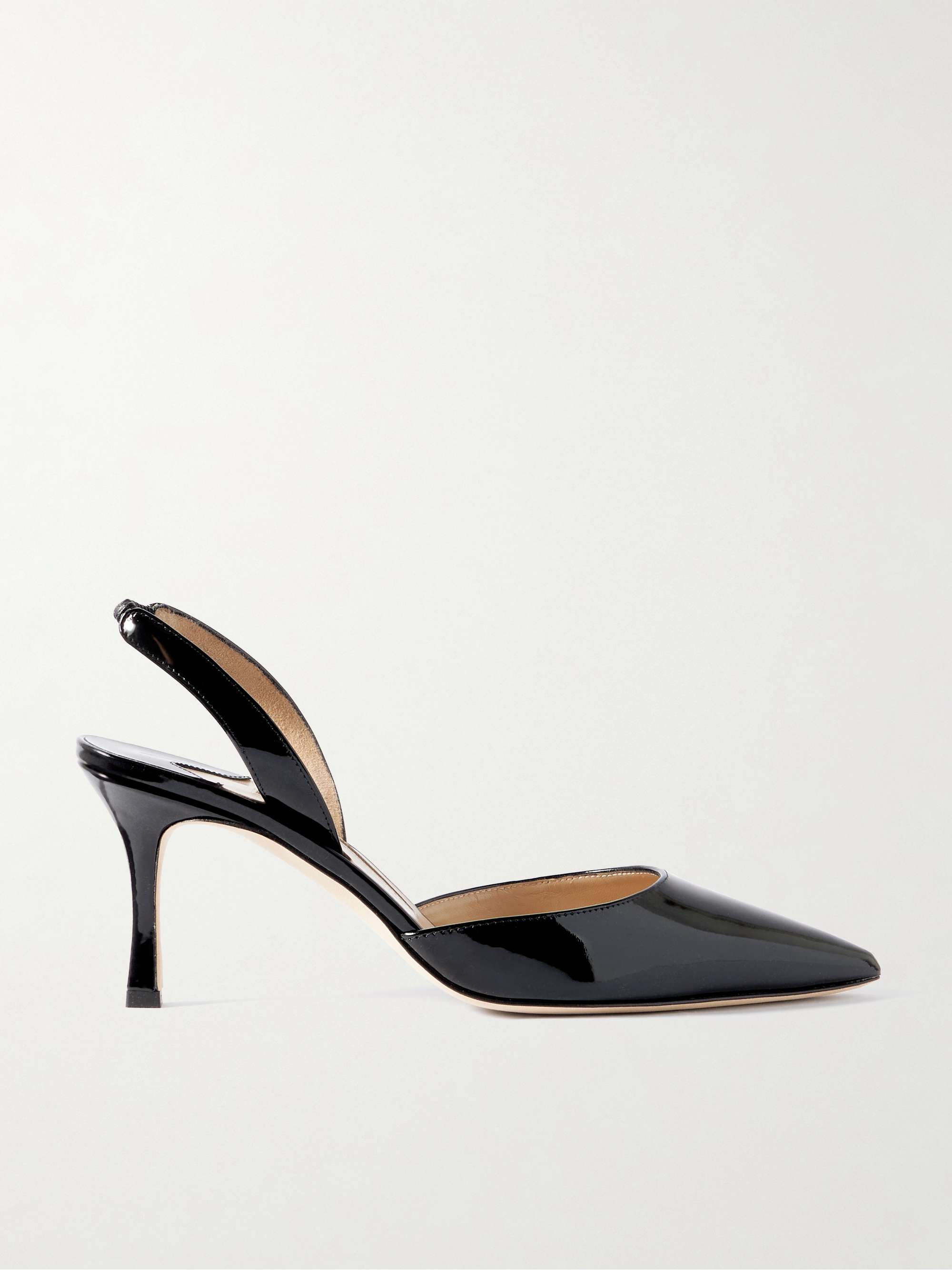 Carolyne 70 Patent-Leather Slingback Pumps