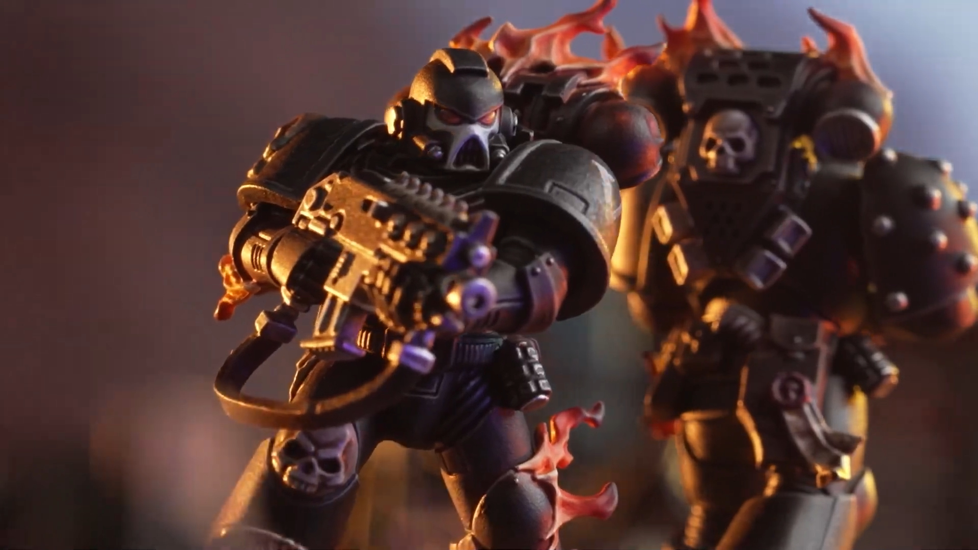 Warhammer Kill Team Legion of the Damned Space Marine aiming a bolter