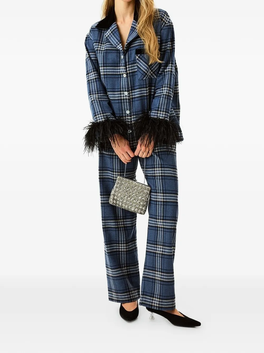 Sleeper Check-Pattern Feathers Nightwear | Xs