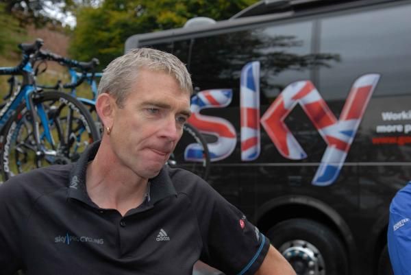 Sean Yates of Team Sky at the start