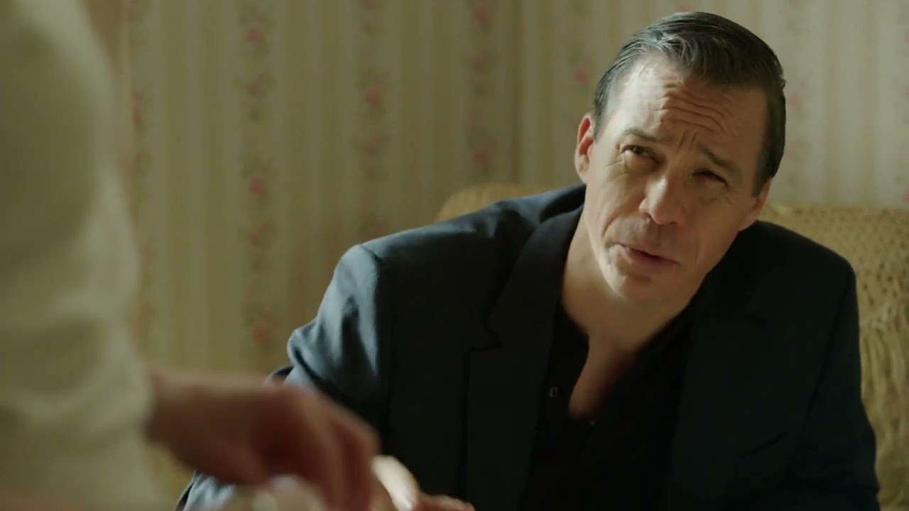 Michael Raymond-James as Joe Colombo squinting in Godfather of Harlem