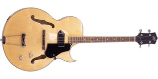 A photo of a Eastwood TG-150 tenor guitar, a collaboration between Eastwood and the Tenor Guitar Foundation.