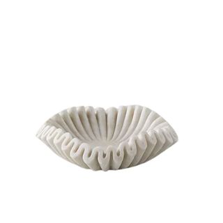 ruffled white marble bowl