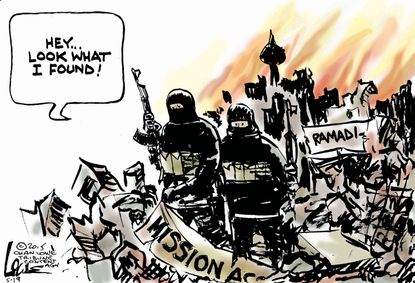 Political cartoon World Ramadi ISIS