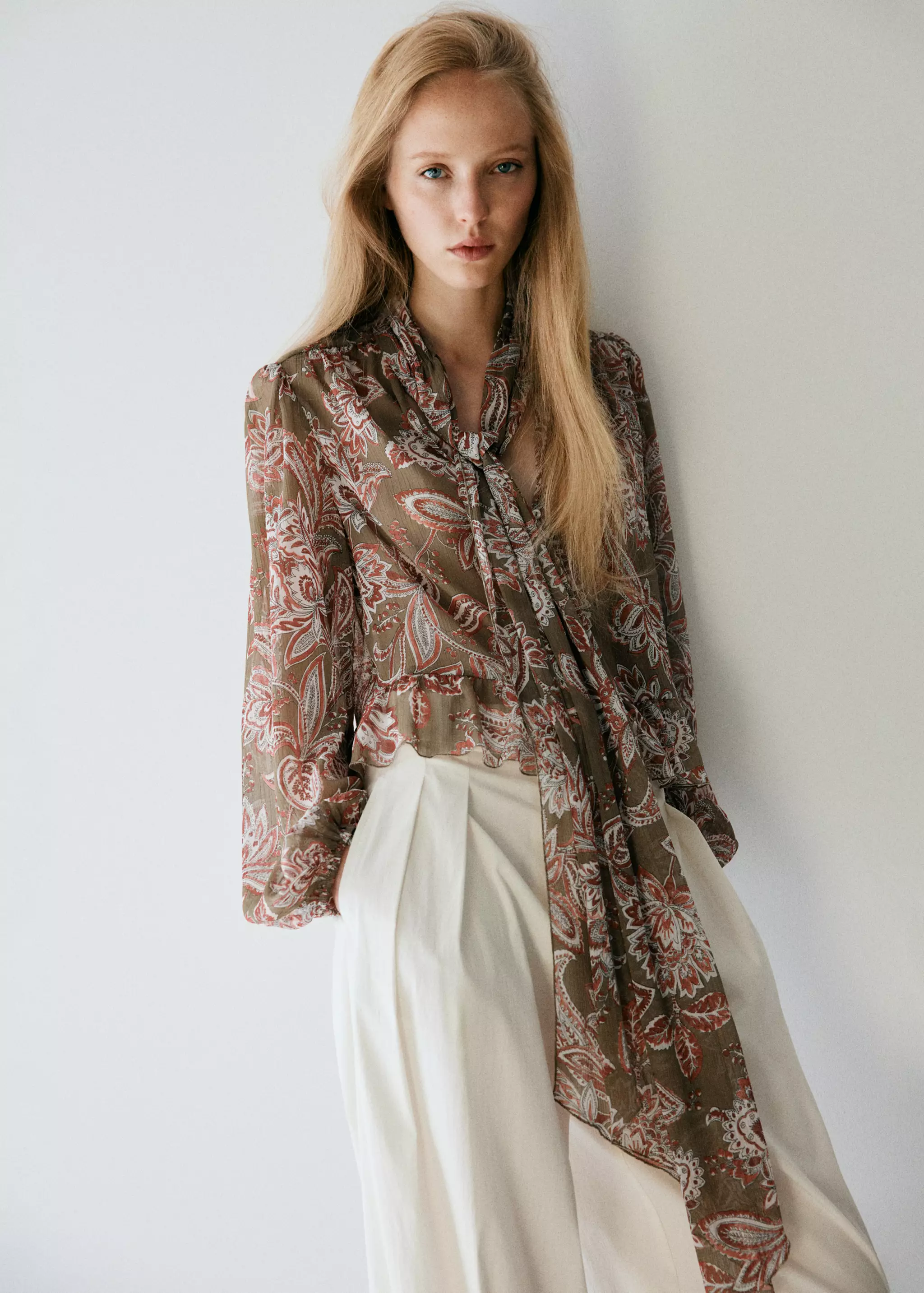 Floral Tie Blouse - Women | Mango United Kingdom