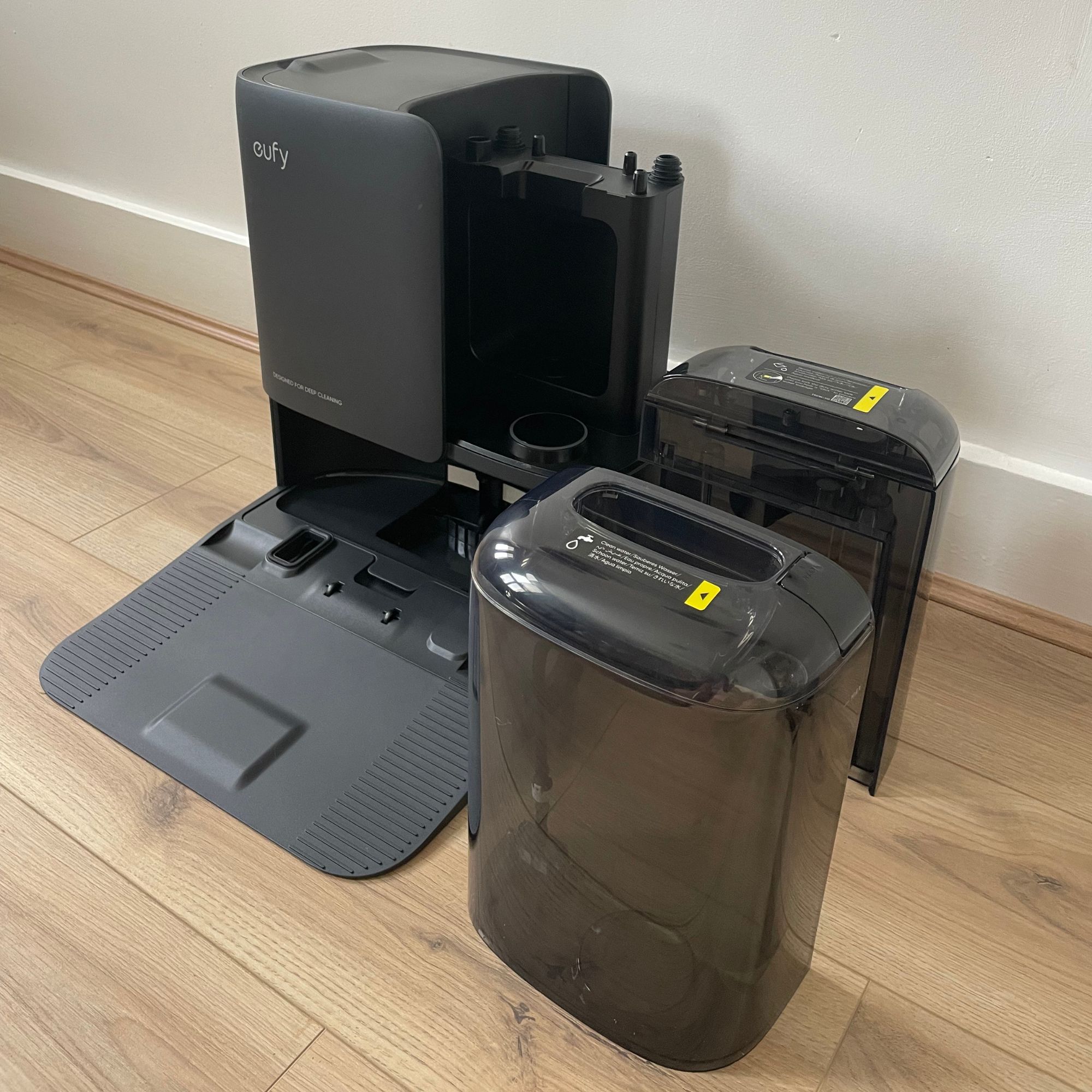 Eufy Robot Vacuum Omni E25 on wood-effect flooring