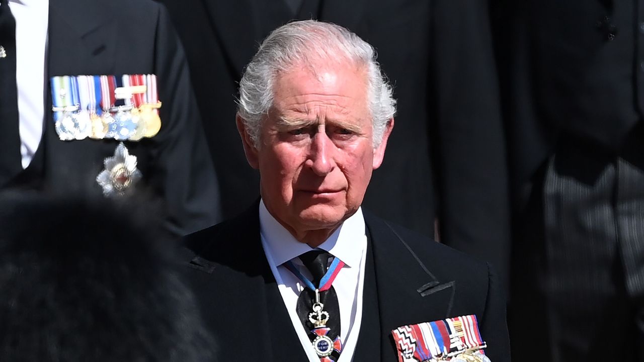 windsor, england april 17 prince charles, prince of wales walks behind the duke of edinburgh’s coffin during the ceremonial procession during the funeral of prince philip, duke of edinburgh at windsor castle on april 17, 2021 in windsor, england prince philip of greece and denmark was born 10 june 1921, in greece he served in the british royal navy and fought in wwii he married the then princess elizabeth on 20 november 1947 and was created duke of edinburgh, earl of merioneth, and baron greenwich by king vi he served as prince consort to queen elizabeth ii until his death on april 9 2021, months short of his 100th birthday his funeral takes place today at windsor castle with only 30 guests invited due to coronavirus pandemic restrictions photo by leon nealwpa poolgetty images