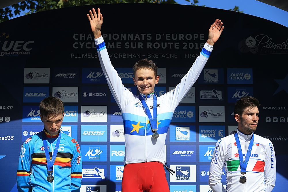 Race winner Aliaksandr Riabushenko (Belarus)
