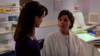 Sherilyn Fenn in a hospital gown in NCIS