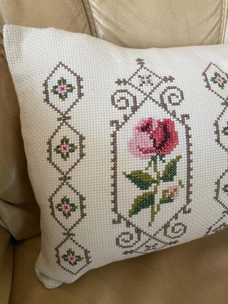 Decorative One Side Embroidered Pillow Cover , floral roses