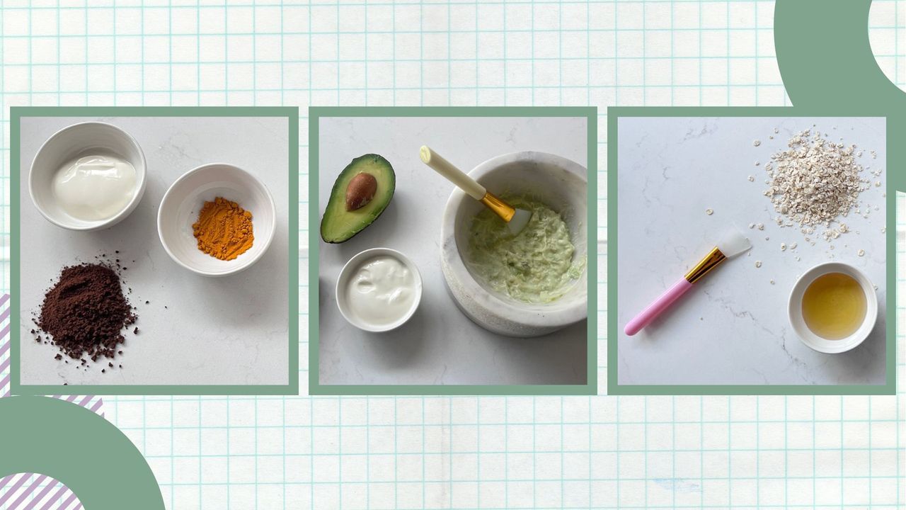 Three DIY Face masks that Darcy created for this feature, avocado, coffee and oats