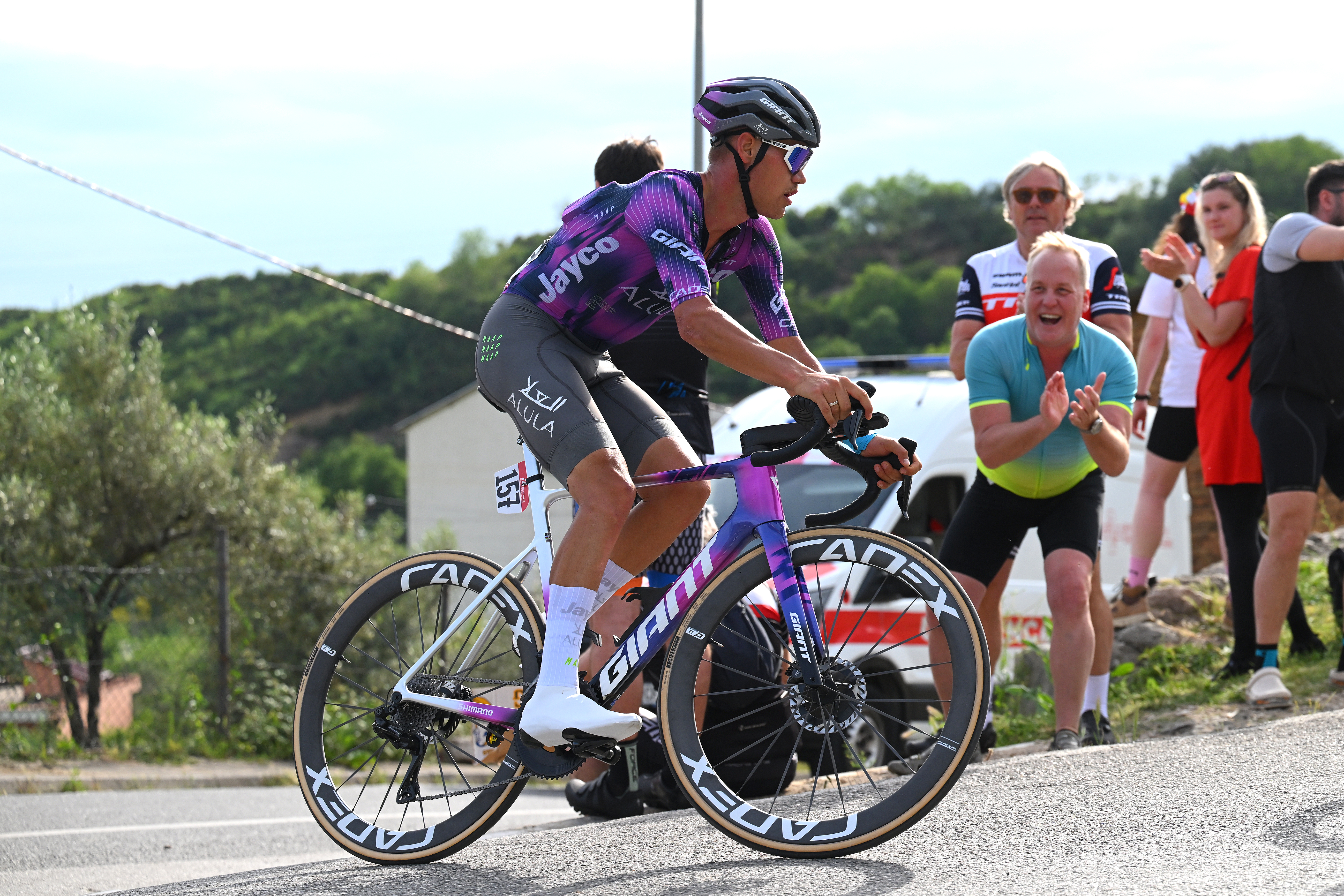 Luke Plapp racing at the Giro d'Italia