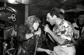 Samantha Fox singing with Freddie Mercury