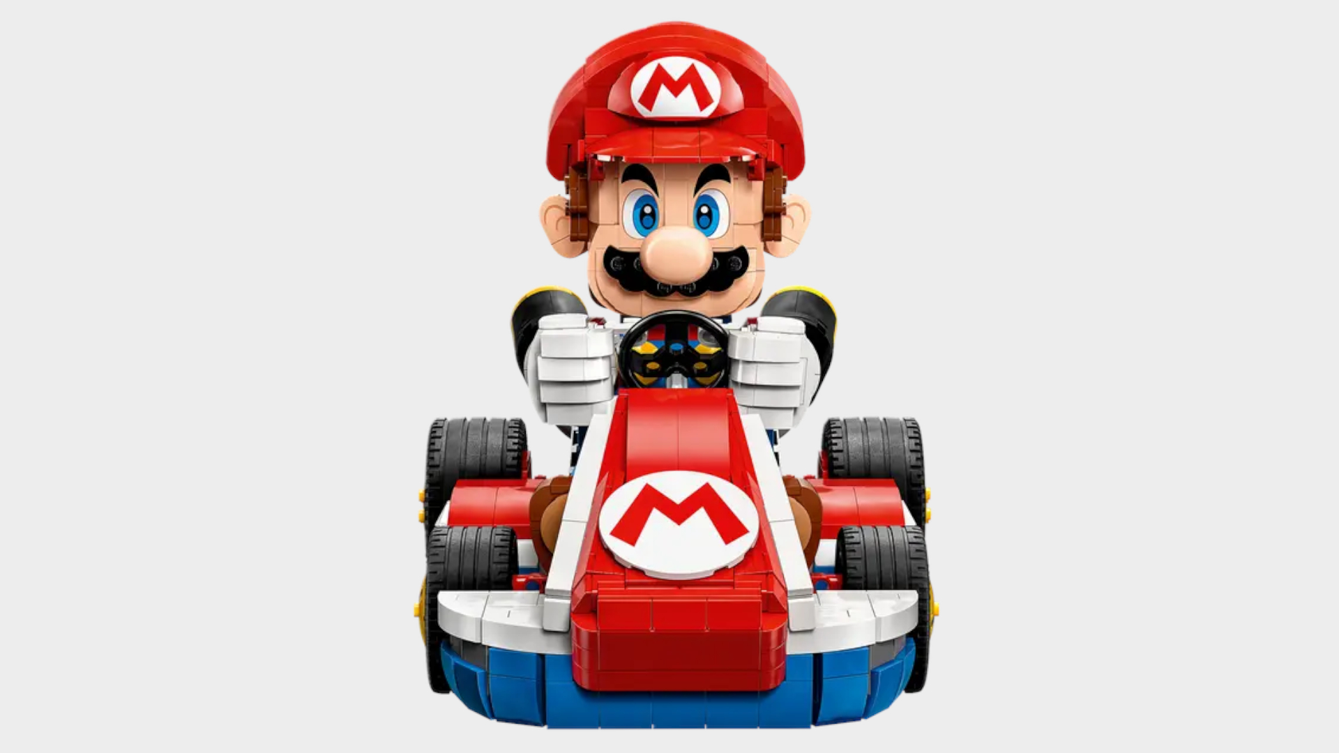 Lego Mario Kart set on a plain background