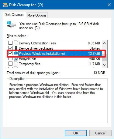 How to reclaim space after getting the Windows 10 Fall Creators Update ...