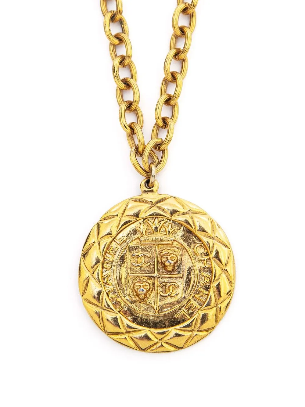 1990s Lion Medallion Necklace | One Size