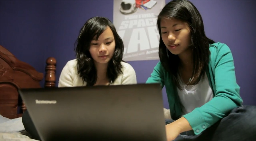 YouTube Space Lab winners Sara Ma and Dorothy Chen