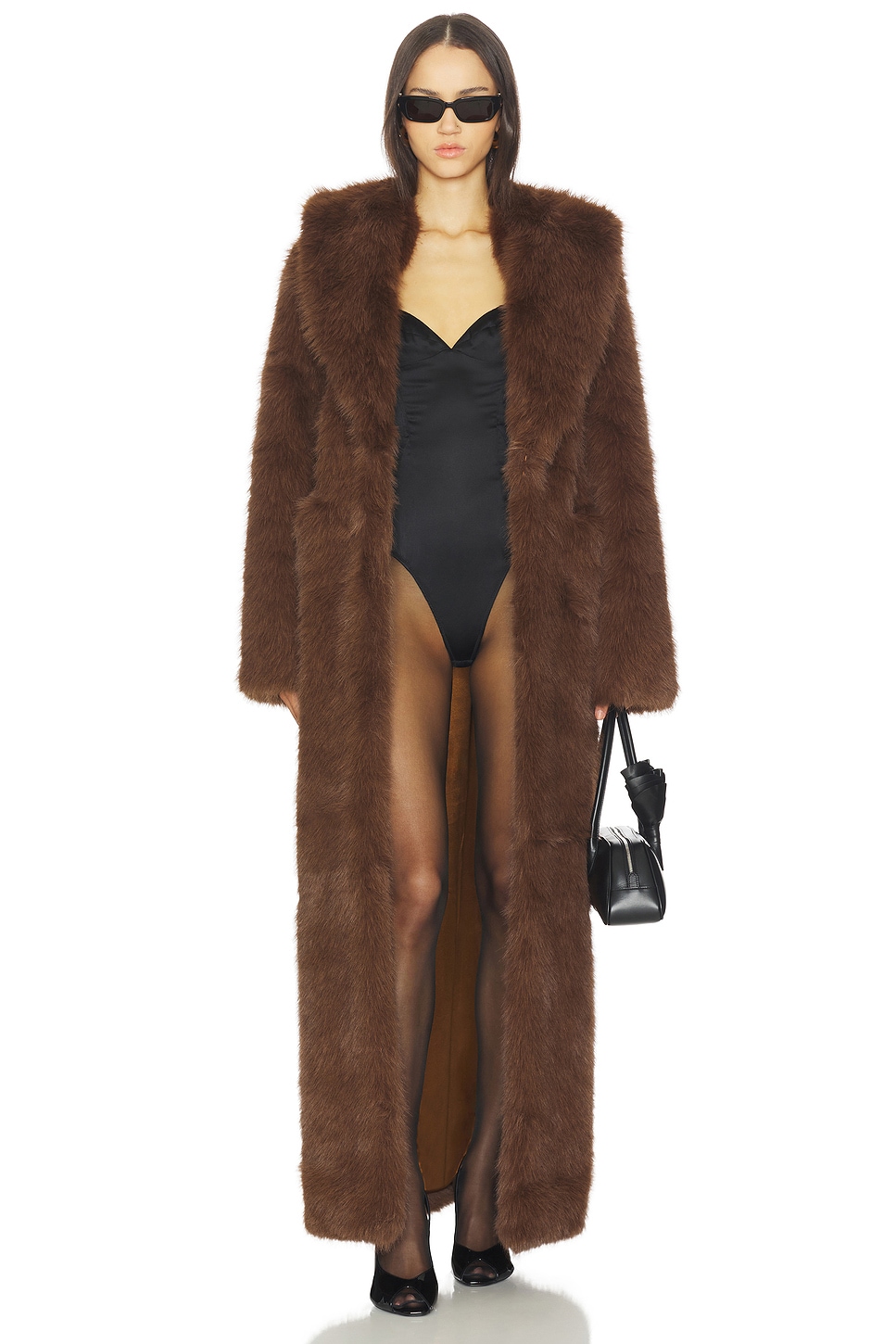 X Christina Elezaj Vincent Faux Fur Coat
