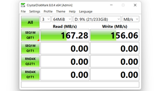 Lexar Silver Plus SDXC memory card CrystalDiskMark benchmark