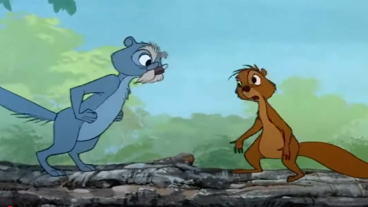 Merlin and Arthur are squrrels in The Sword in the Stone