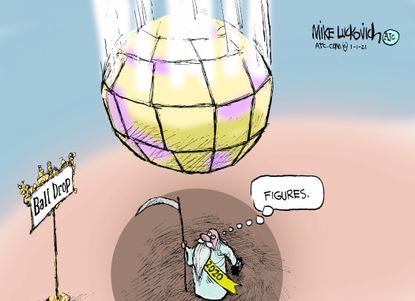 Editorial Cartoon U.S. 2020 ball drop new years
