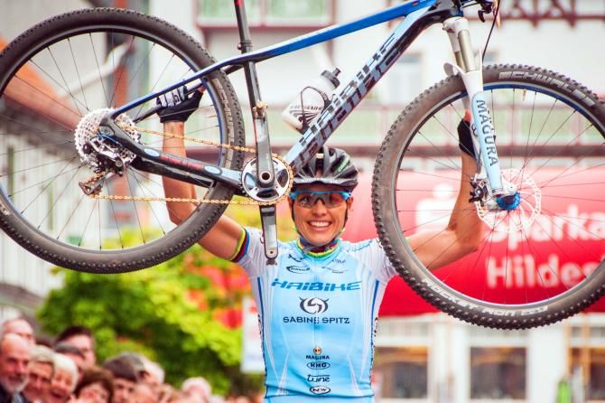 Sabine Spitz wins the German cross country national title