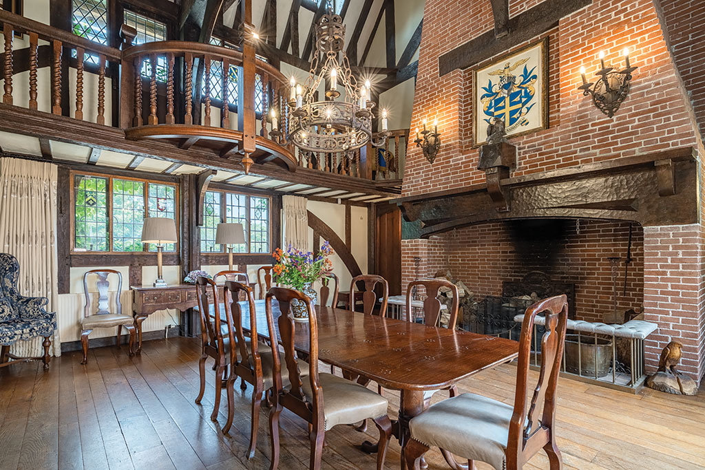 House for sale with magnificent fireplace: Falconers, Moult Hill, Salcombe, Devon. 