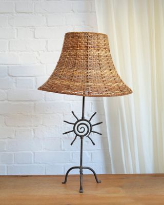 French Sun Metalwork Lamp