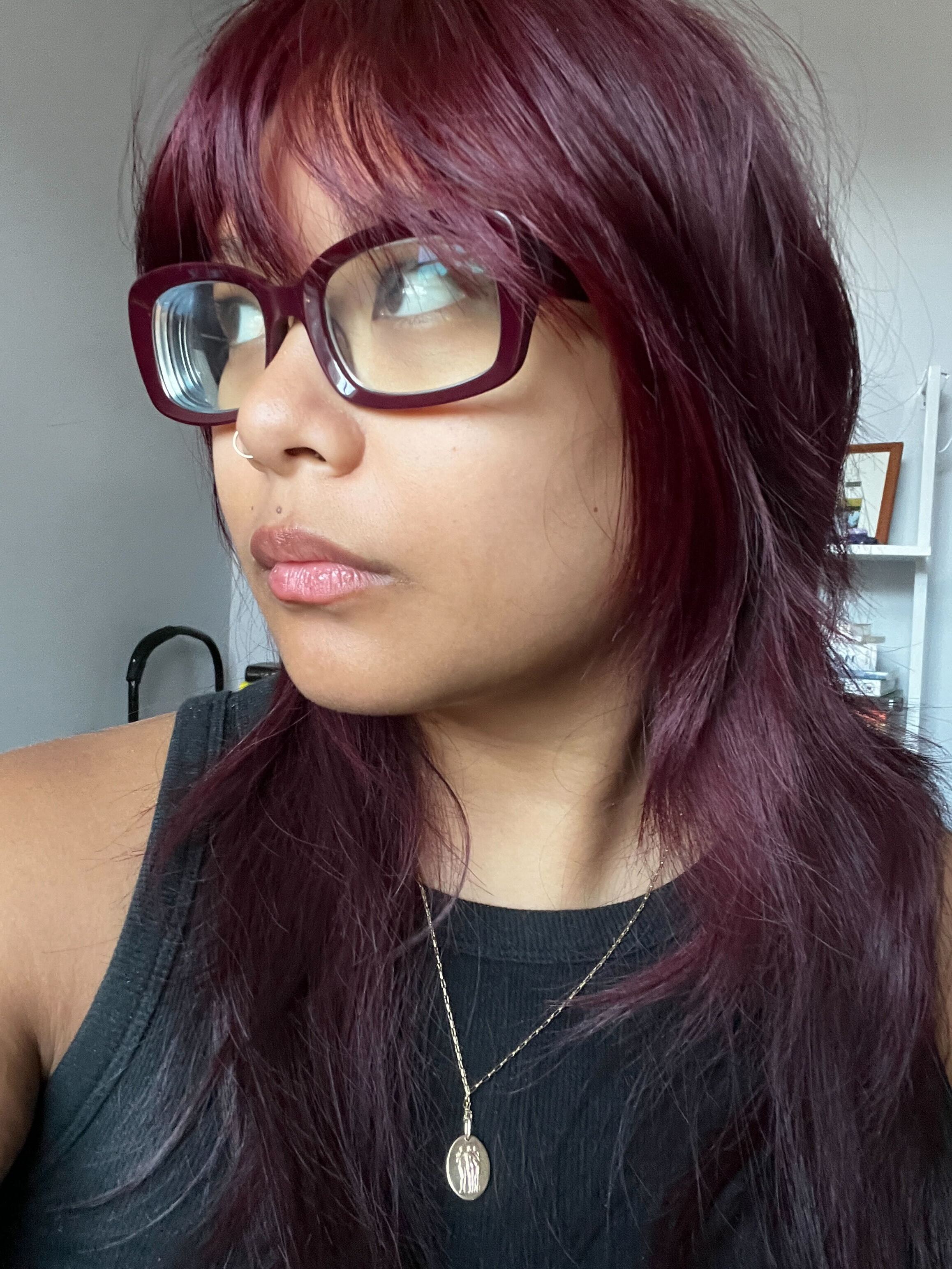 Jonelle, a Marie Claire Tester, before testing BREAD BEAUTY SUPPLY Everyday Hair Gloss Oil