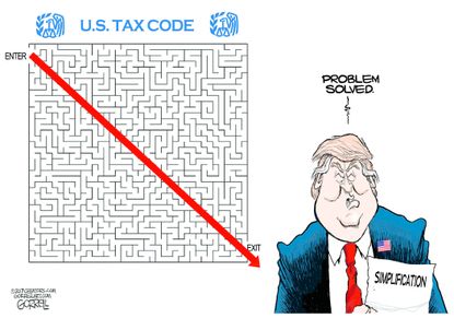 Political cartoon U.S. Trump tax reform