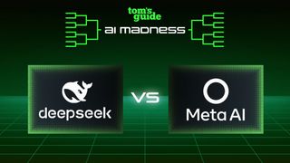 Tom's Guide AI Madness logo with a versus faceoff between DeepSeek and Meta AI logos