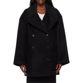 Black Marian Oversized Peacoat