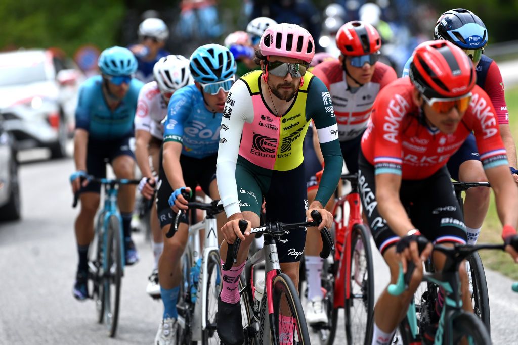 FOSSOMBRONE ITALY MAY 13 Ben Healy of Ireland and Team EF EducationEasyPost competes in the breakaway during the 106th Giro dItalia 2023 Stage 8 a 207km stage from Terni to Fossombrone UCIWT on May 13 2023 in Fossombrone Italy Photo by Tim de WaeleGetty Images