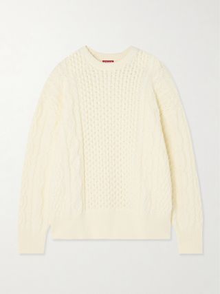 Tracy Oversized Cable-Knit Cotton-Blend Sweater