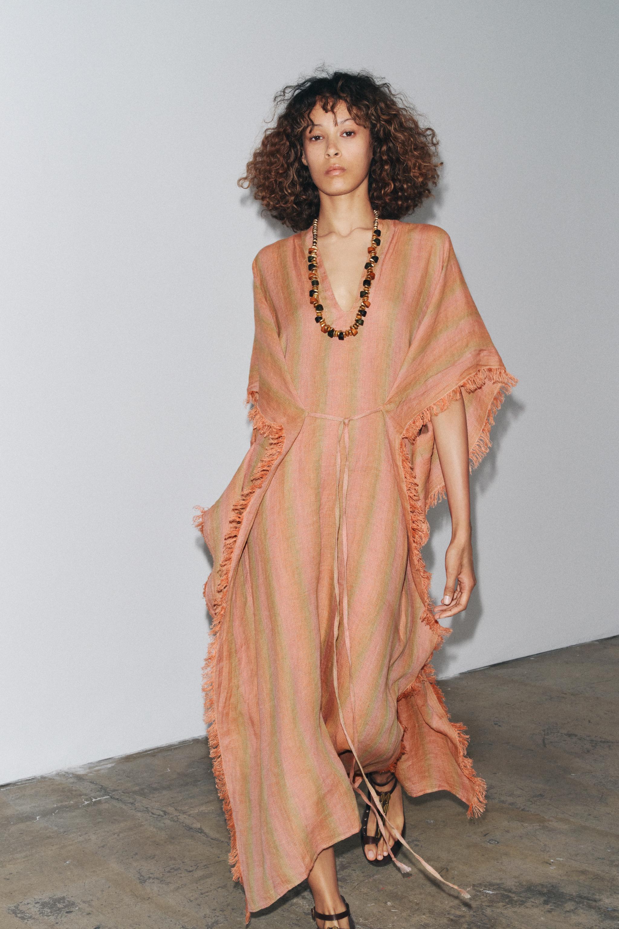 100% Linen Multi-Position Kaftan Dress Zw Collection