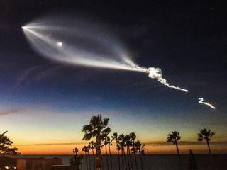 never_unpacking on Instagram) captured this stunning view of SpaceX's Falcon 9 rocket launch on Dec. 22, 2017 from La Jolla, California while dining with friends.">Hany Girgis, Instagram: never_unpacking