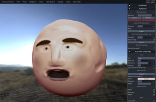 Best graphic design software: SculptGL screenshot featuring stylised human face in 3D