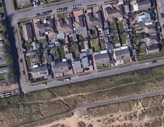 An overhead shot of the street on Caister-on-sea