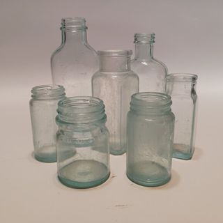 antique blue glass jars from etsy