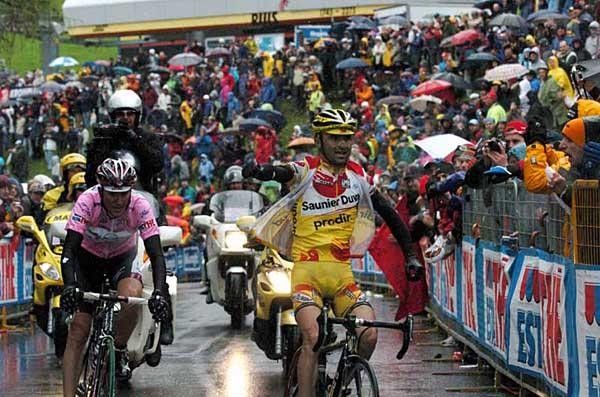 Piepoli is a happy man to be finished for the day, AND to have won another stage