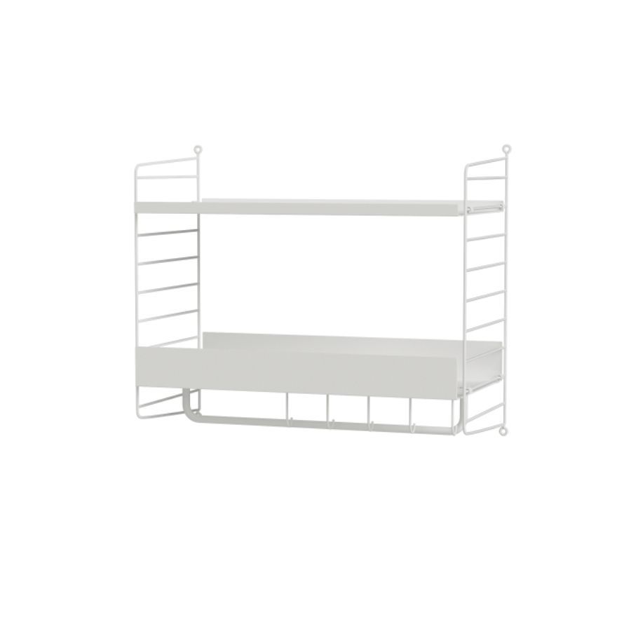 white wall modular shelving