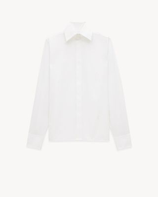 Women's Shirt in Cotton Poplin in Blanc