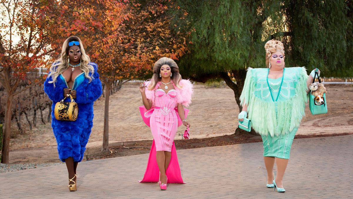 From left: Bob the Drag Queen, Shangela, and Eureka on season two of HBO&#039;s &#039;We&#039;re Here&#039;