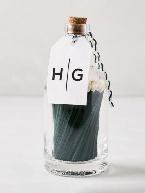 Green with White Tip Glass Bottle Matches