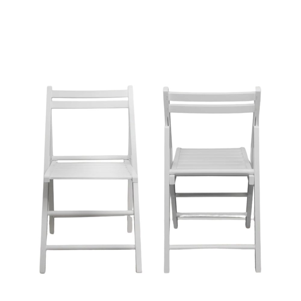 White folding chairs